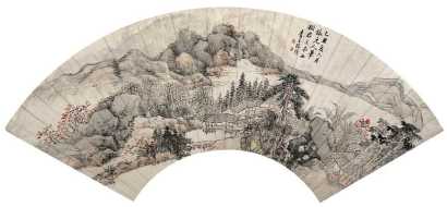 陈靖 乙丑（1805年）作 仿元人山水 扇面